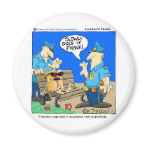 Suspicious Package Funny Police Cartoon Gifts Magnet