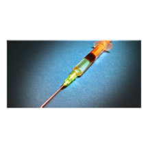 Suspicious syringe photo card template