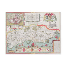 Sussex, engraved by Jodocus Hondius  from John Post Cards