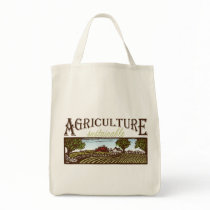 Sustainable Agriculture farm scene tote Canvas Bags