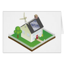 Sustainable renewable energy house greeting cards
