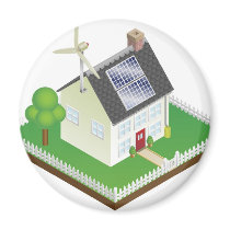 Sustainable renewable energy house refrigerator magnets