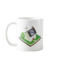 Sustainable renewable energy house coffee mugs