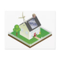 Sustainable renewable energy house postcards