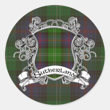 Sutherland Tartan Shield Sticker