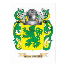 Sutton Coat of Arms (Family Crest) Postcard