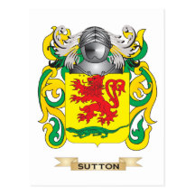 Sutton Coat of Arms (Family Crest) Postcards