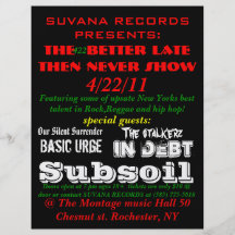 SUVANA RECORDS PRESENTS:, The  better late then... Flyers
