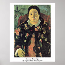 Suzanne Bambridge By Eugene Henri Paul Gauguin Poster