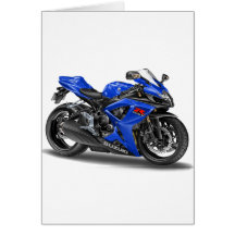 Suzuki GSX-R600 Blue Bike Greeting Card