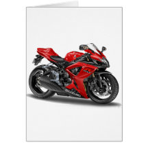 suzuki GSX-R600 Red Bike Greeting Cards