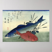 Suzuki & Kimmedai: Hiroshige's Japanese Fish Print