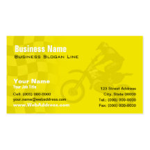 Suzuki Yellow Motocross Business Card