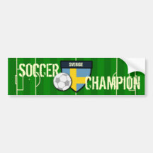 Sverige Sweden Soccer Champion Bumper Stickers