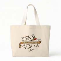 Swallow and Scroll with Chiropractic Tote Bags