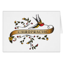Swallow and Scroll with Chiropractic Greeting Cards