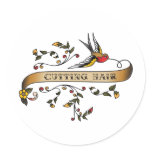 Swallow and Scroll with Cutting Hair stickers