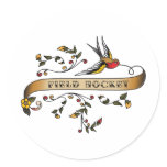 Swallow and Scroll with Field Hockey Sticker