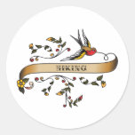 Swallow and Scroll with Hiking Stickers