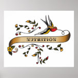 Swallow and Scroll with Nutrition Print