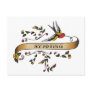 Swallow and Scroll with Studying Post Card