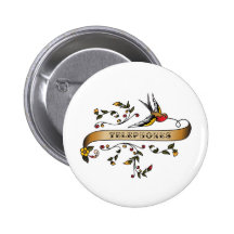 Swallow and Scroll with Telephones Pinback Button