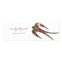 Swallow Spring Flowers Thank You / Favour /Gift Ta Business Card Template