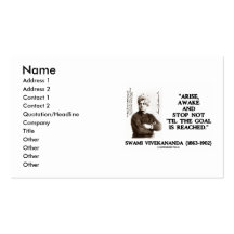 Swami Vivekananda Arise Awake Stop Not Til Goal Is Business Cards