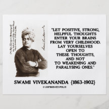 Swami Vivekananda Positive Strong Helpful Thoughts Custom Flyer