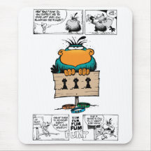 Swamp Bludgerigar Classic B&W Cartoons Mouse Mats
