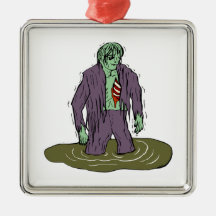 Swamp Zombie Christmas Tree Ornaments