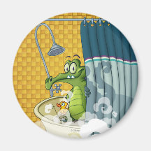 Swampy in the Shower Refrigerator Magnet