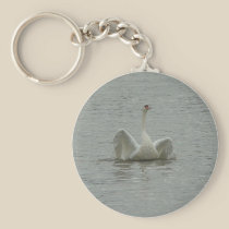 Swan-lifting wings keychains
