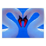 Swan Love, Romantic Heart Shaped Necks Greeting Card