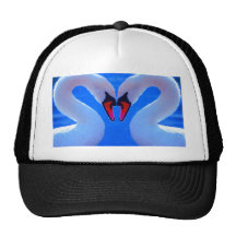 Swan Love, Romantic Heart Shaped Necks Mesh Hats