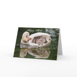 Swan Mother and Babies Mother's Day Card