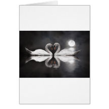 Swan romance greeting card