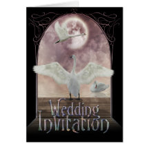 Swan Wedding Invitaion Card - Fantasy Swans