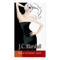 Swanky Glam Fashion Stylist Coordinator Designer Business Card Template