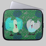 Swanky Swans Art Green Rose Computer Sleeve laptop sleeves