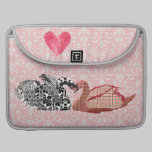 Swanky Swans Pink Heart Mac Book Sleeve macbook sleeves