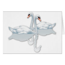 SWANS IN LOVE FOR WEDDINGS CARD