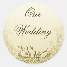 swans love birds wedding sticker