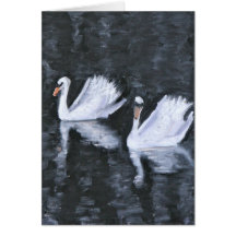 SWANS OF VERSAILLES GREETING CARD
