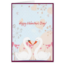 swans valentines day card