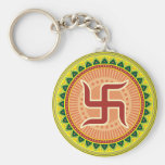 Swastika with Traditional Indian style Mandana Key Chain