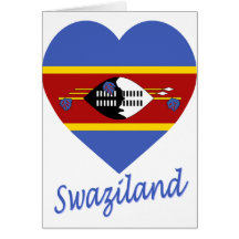 Swaziland Flag Heart Card