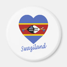 Swaziland Flag Heart Magnet