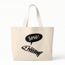Swearing Fish - Funny Dead Fish Canvas Bags