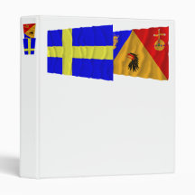 Sweden and Stockholms län waving flags 3 Ring Binder